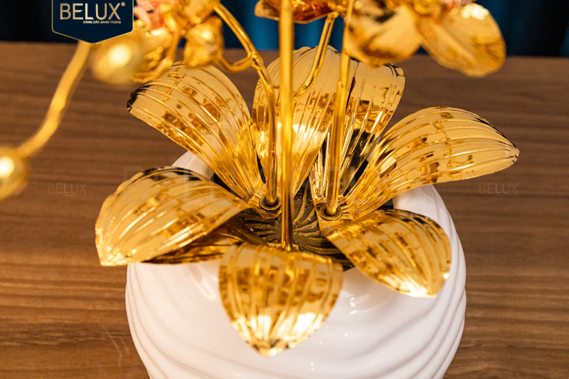 Chậu Lan Bạch Phú Quý mạ vàng 24k cao 30cm